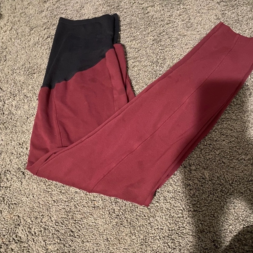 Wine red, large, maternity leggings pants, skinny fit.